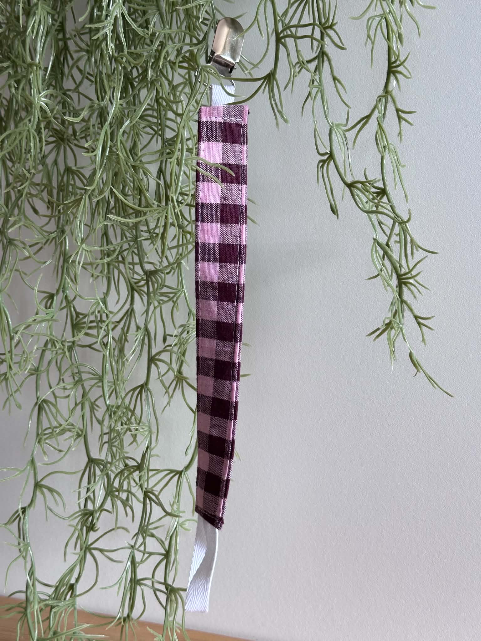 Pacifier Clip - Pink Gingham
